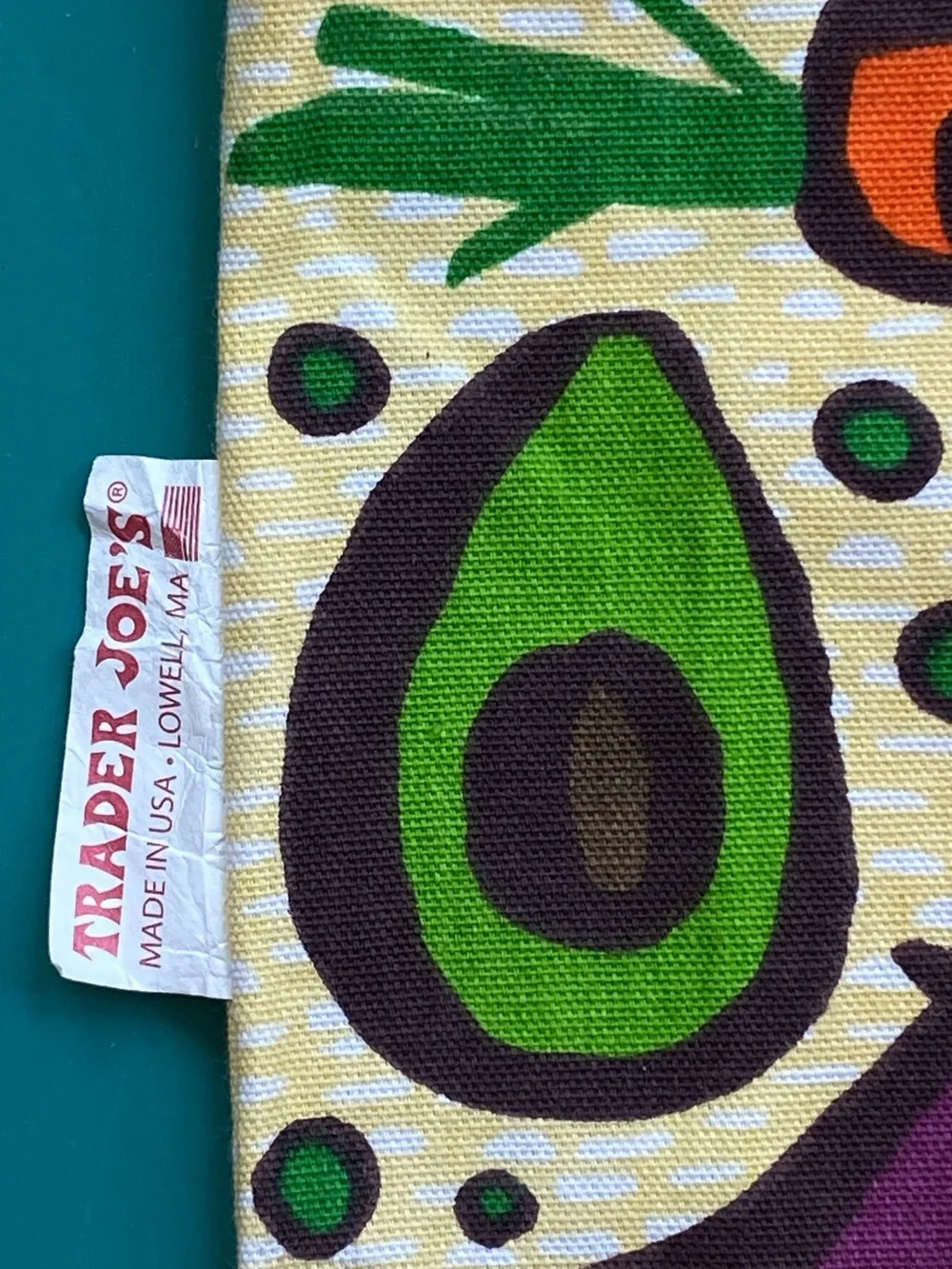 NWOT Vintage Trader Joe's Fruit & Veggies Canvas Cloth Tote Bag.
Market Tote. - Picture 3 of 8